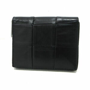 Bottega Veneta Compact Zip Around Wallet Billfold Black